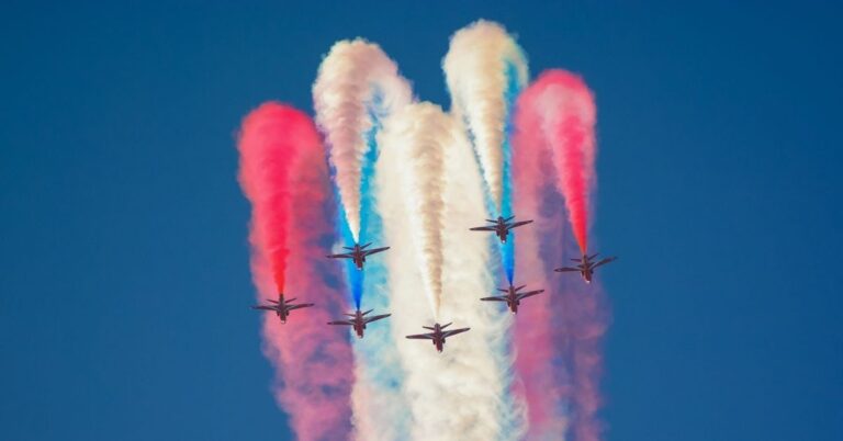 Aircraft performing over Bray seafront at the air display.